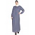 Casual pleated abaya- Grey
